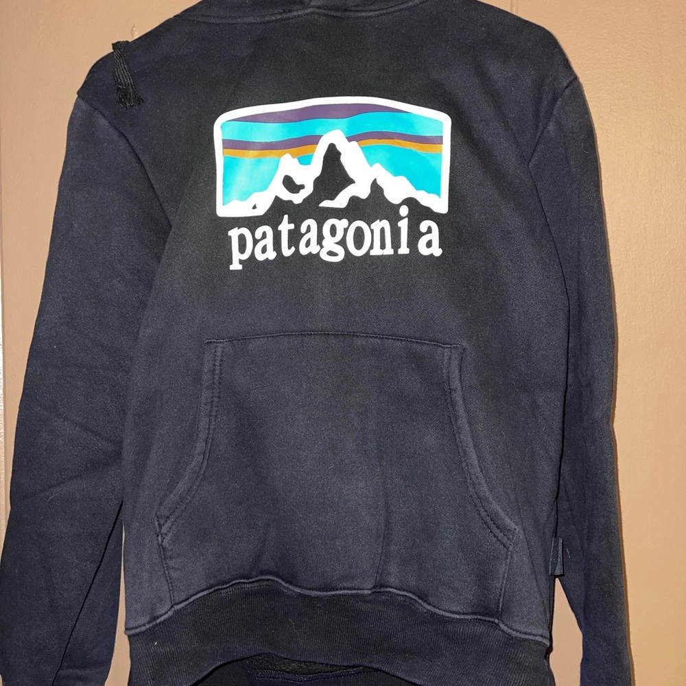 Patagonia Black Hoodie with Logo
